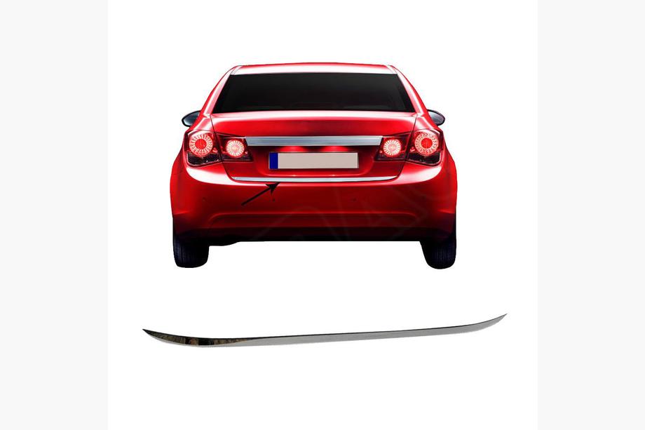 Chevrolet Cruze 2009–2015 гг. Накладка на задний бампер нержавейка Sedan, OmsaLine - Итальянская Нержавейка Фото 4
