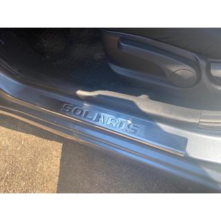Накладки на пороги Carmos Solaris V4 (4 шт, нержавейка) Hyundai Accent 2011-2017 гг. фото 3