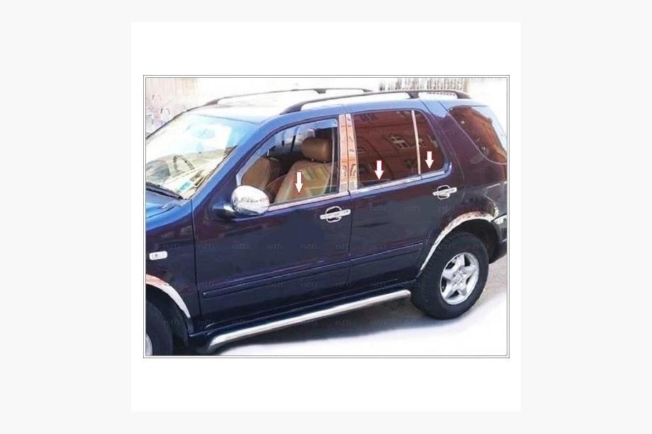 Mercedes ML W163 1997-2005 гг. Наружные молдинги окон нержавейка (6 шт) OmsaLine - Итальянская Нержавейка Фото 5
