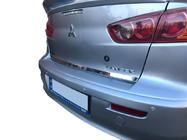 Mitsubishi Lancer X 2008- гг. Накладка на задний бампер нержавейка OmsaLine - Итальянская Нержавейка фото 1