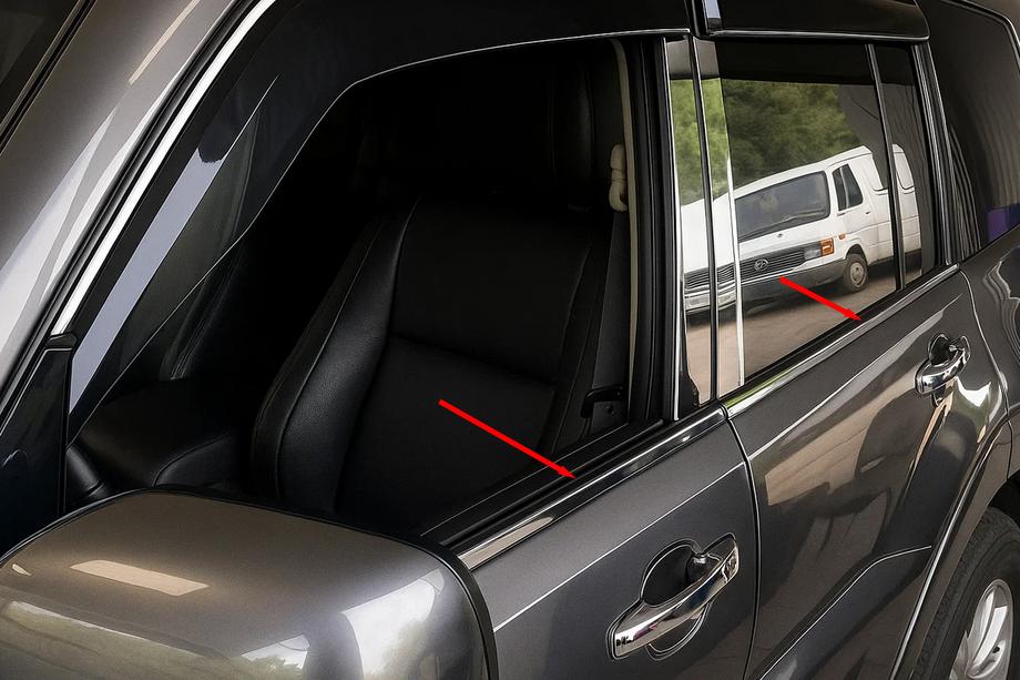 Mitsubishi Pajero Wagon IV 2006-2021 гг. Окантовка окон Нержавеющая сталь (4 шт.) Image