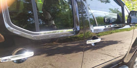 Nissan Navara 2006-2015 гг. Наружные молдинги окон нержавейка (4 шт.) OmsaLine - Итальянская Нержавейка фото 5