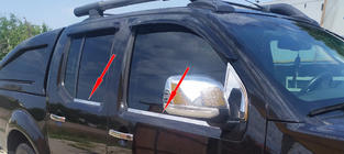 Nissan Navara 2006-2015 гг. Наружные молдинги окон нержавейка (4 шт.) OmsaLine - Итальянская Нержавейка фото 4