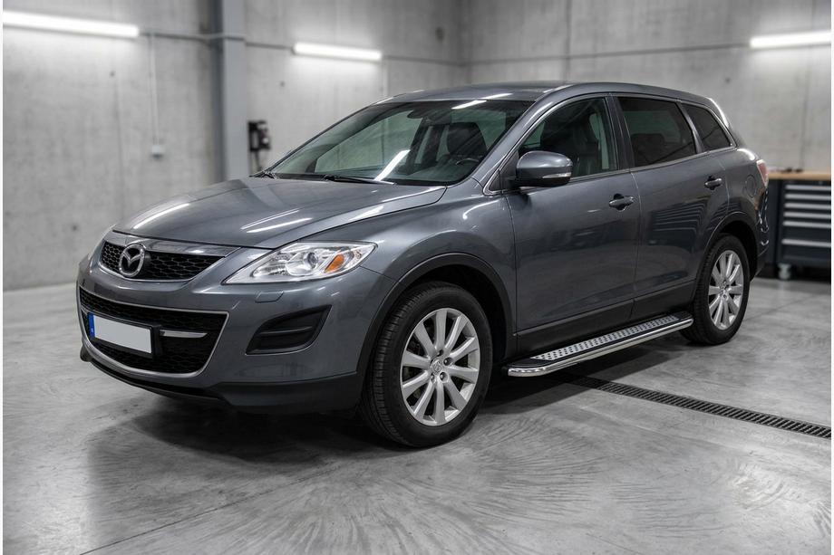 Mazda CX-9 2007-2016 гг. Боковые Подножки Maydos V2 (2 шт., нержавейка) Image