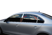 Volkswagen Jetta 2011-2018 гг. Накладки на дверные стойки из нержавеющей стали фото 1