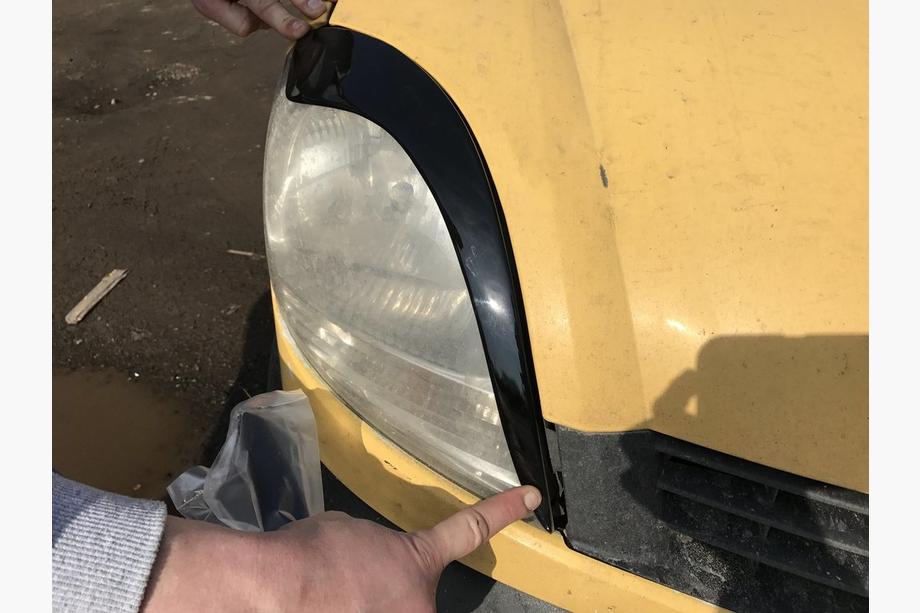 Renault Kangoo 1998-2008 гг. Реснички на Фары (2 шт., Черный ABS) (2003-2008) Фото 4