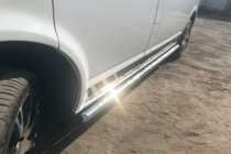 Volkswagen T5 Multivan 2003–2010 гг. Боковые трубы (2 шт., нержавейка) 60мм, Короткая База фото 3