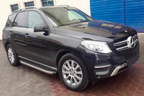 Mercedes GLE/ML class W166 2011-2018 гг. Боковые Подножки BlackLine (2 шт., Алюминий) фото 1