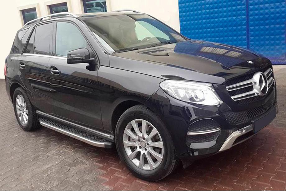 Mercedes GLE/ML class W166 2011-2018 гг. Боковые Подножки BlackLine (2 шт., Алюминий) Image