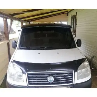 Козырек на лобовое стекло (черный глянец, 5мм) Fiat Doblo I 2005-2010 гг. фото 3