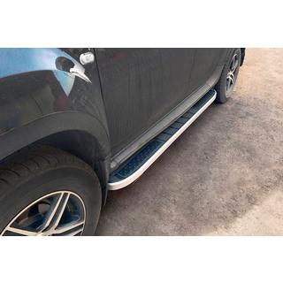 Боковые Подножки Tayga V2 (2 шт., Алюминий) Renault Duster 2008–2017 гг. фото 1