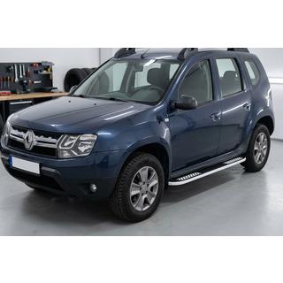 Боковые Подножки Tayga V2 (2 шт., Алюминий) Renault Duster 2008–2017 гг. фото 2