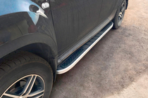 Dacia Duster 2008-2018 гг. Боковые Подножки Tayga Grey V2 (2 шт., Алюминий) фото 1