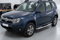 Dacia Duster 2008-2018 гг. Боковые Подножки Tayga Grey V2 (2 шт., Алюминий) фото 2