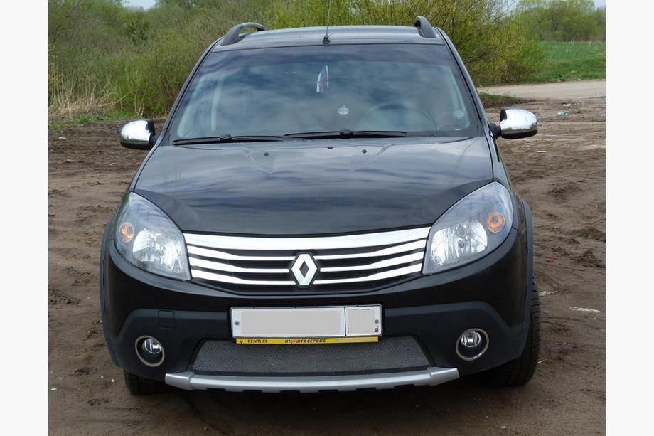 Renault Logan MCV 2005-2013 гг. Хром Накладки на Зеркала ВЕРХНИЕ Вариант 2 (2шт) Фото 3