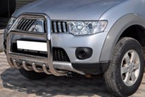 Mitsubishi Pajero Sport 2008-2015 гг. Передняя защита QT007 (нержавейка) фото 3