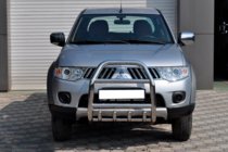 Mitsubishi Pajero Sport 2008-2015 гг. Передняя защита QT007 (нержавейка) фото 2
