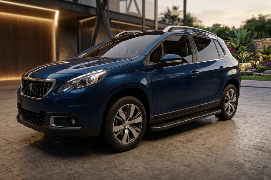 Peugeot 3008 2008-2016 гг. Боковые пороги Bosphorus Black (2 шт., алюминий) Image