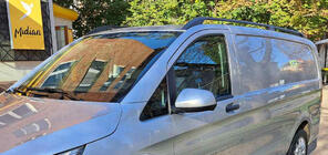 Mercedes Vito/V-class W447 2014- гг. Черные рейлинги ELITE (пластиковые ножки) фото 17