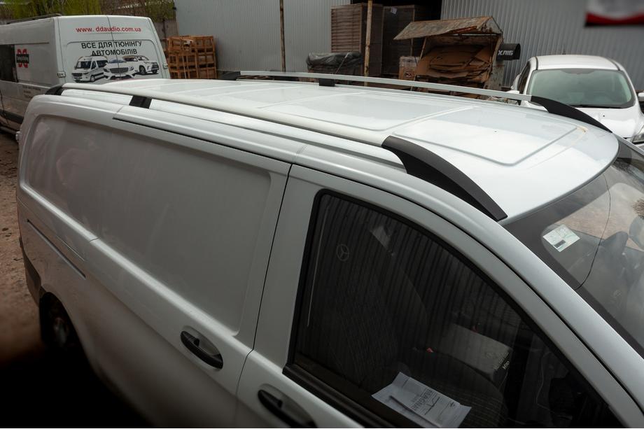 Mercedes Vito/V-class W447 2014- гг. Рейлинги ELITE Хром (Пластиковая Ножка) Короткая База (Compact) Image