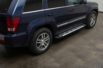 Jeep Grand Cherokee WK 2004-2010 гг. Боковые Подножки Sunrise (2 шт., Алюминий) фото 1