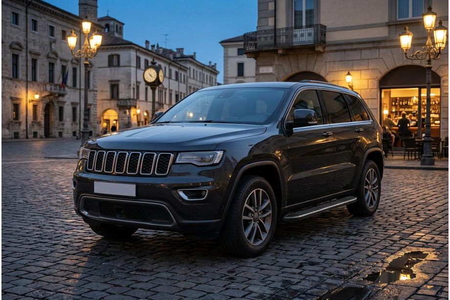 Jeep Grand Cherokee WK2 2010-2021 гг. Боковые пороги Bosphorus Black (2 шт., алюминий) Image