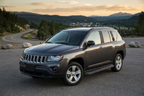 Jeep Compass 2006-2016 гг. Боковые пороги Bosphorus Black (2 шт., алюминий) фото 1