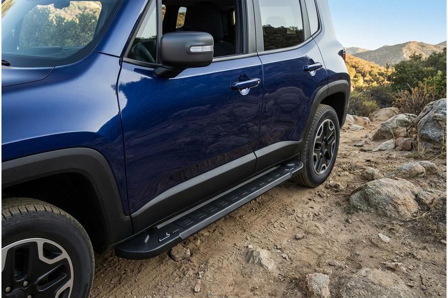 Jeep Renegade 2014- гг. Боковые Подножки RedLine Black (2 шт., Алюминий) Image