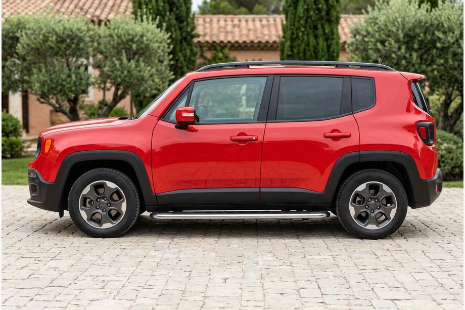 Jeep Renegade 2014- гг. Боковые Подножки Maydos V1 (2 шт., Алюминий и Нержавейка) Image