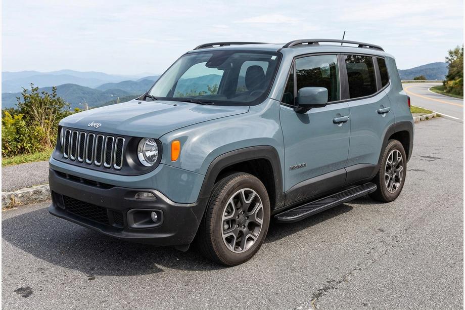Jeep Renegade 2014- гг. Боковые пороги Bosphorus Black (2 шт., алюминий) Image