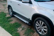 Kia Sorento II XM 2009-2014 гг. Боковые Подножки Allmond Grey (2 шт., Алюминий) 2010-2013 фото 1