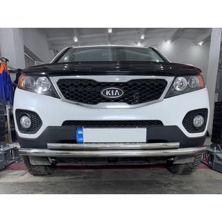 Передняя нижняя защита нержавейка Kia Sorento II XM 2009-2014 гг. фото 1