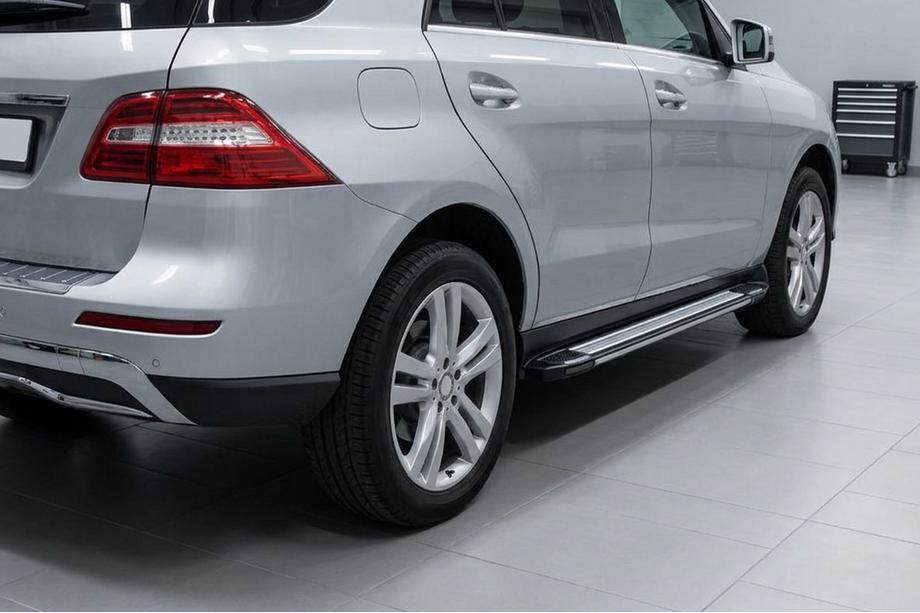 Mercedes GLE/ML class W166 2011-2018 гг. Боковые Подножки Rainbow (2 шт., Алюминий) Image