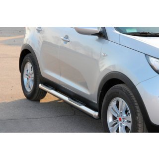 Боковые трубы (2 шт., нержавейка) Kia Sportage 2010-2015 гг. фото 3