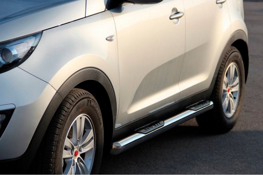 Kia Sportage 2010-2015 гг. Боковые трубы (2 шт., нержавейка) Image