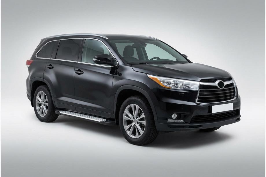 Toyota Highlander 2013-2019 гг. Боковые пороги Allmond Grey (2 шт., алюминий) Image