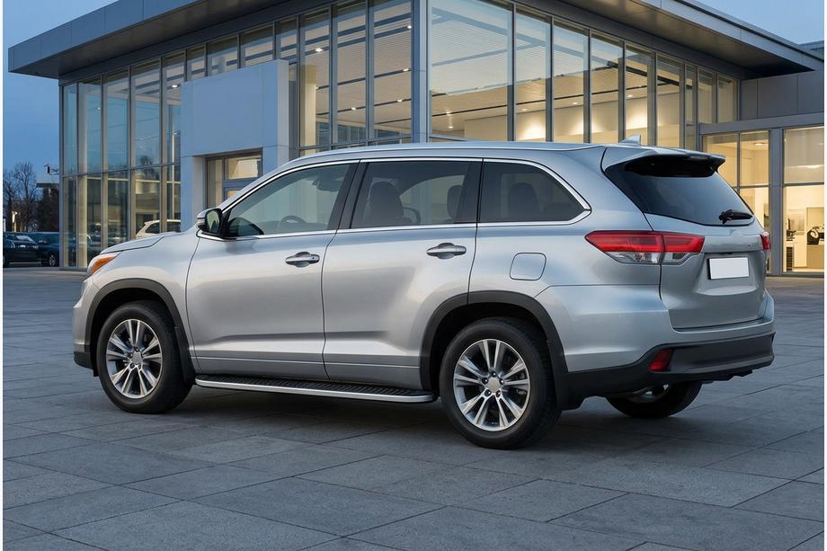 Toyota Highlander 2013-2019 гг. Боковые Подножки Tayga Grey (2 шт., Алюминий) Image