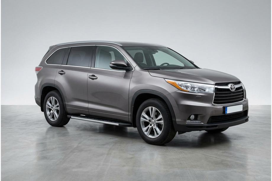 Toyota Highlander 2013-2019 гг. Боковые Подножки Duru (2 шт., Алюминий) Image