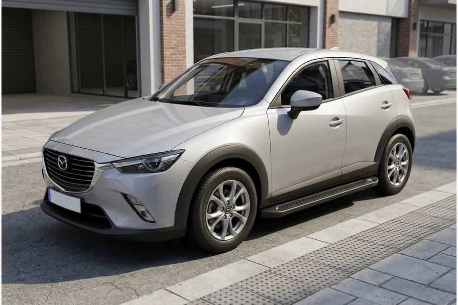 Mazda CX-3 2015- гг. Боковые Подножки Allmond Black (2 шт., Алюминий) Фото 1