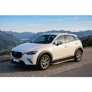 Боковые Подножки Maydos V1 (2 шт., Алюминий и Нержавейка) Mazda CX-3 2015- гг. фото 1