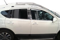 Nissan Qashqai 2010-2014 гг. Хромированные Накладки на Дверные Стойки (4 шт, Нерж Сталь) +2, OmsaLine - Итальянская Нержавейка фото 2