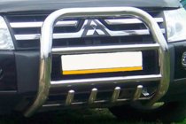 Mitsubishi Pajero Wagon IV 2006-2021 гг. Кенгурятник QT011 (нержавейка) фото 3