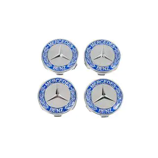 Колпачки на диски 71/75 мм без кольца (4 шт, синие V2) фото 3