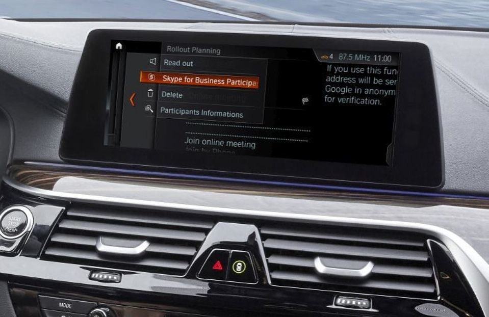 Автомобили BMW получат пакет программ Skype for Business