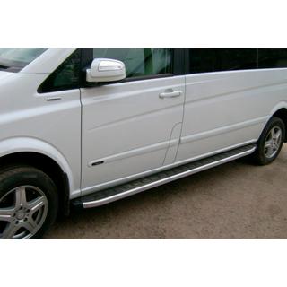 Боковые пороги Fullmond (2 шт., алюминий) Mercedes Vito W639 2004-2014 гг. фото 2