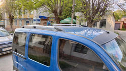 Fiat Doblo I 2005-2010 гг. Хромированные Рейлинги Макси база, Пластиковые ножки фото 3