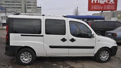 Fiat Doblo I 2005-2010 гг. Хромированные Рейлинги Макси база, Пластиковые ножки фото 18