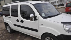 Fiat Doblo I 2005-2010 гг. Хромированные Рейлинги Макси база, Пластиковые ножки фото 19