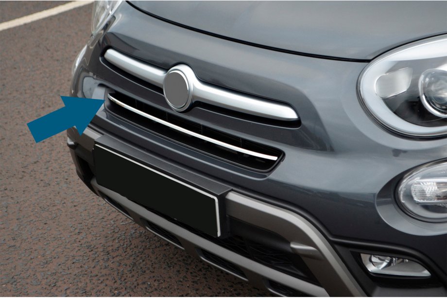 Fiat 500X 2014-2024 гг. Накладка на передний бампер из нержавеющей стали Image