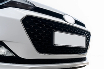 Hyundai I-20 2014-2020 гг. Окантовка решетки радиатора 2014-2018 (2 шт, нержавейка) фото 1